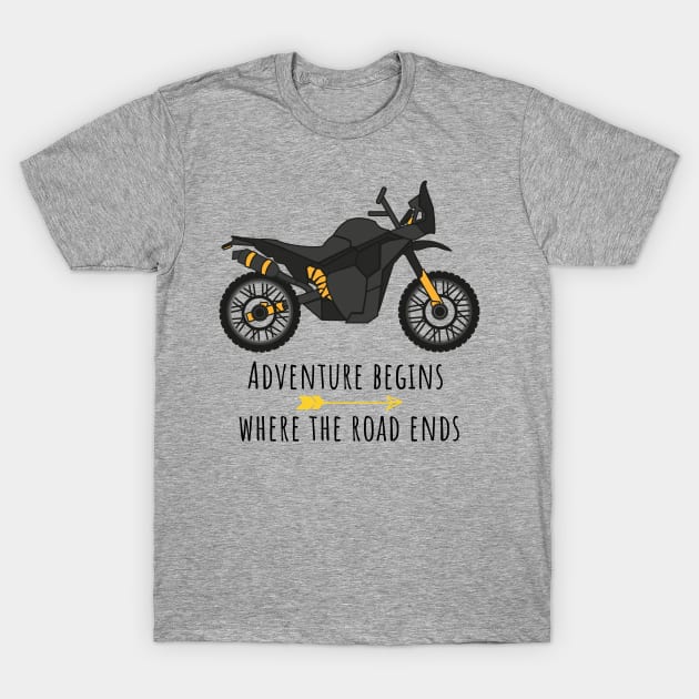 Adventure Begins Where The Road Ends T-Shirt by WeStarDust